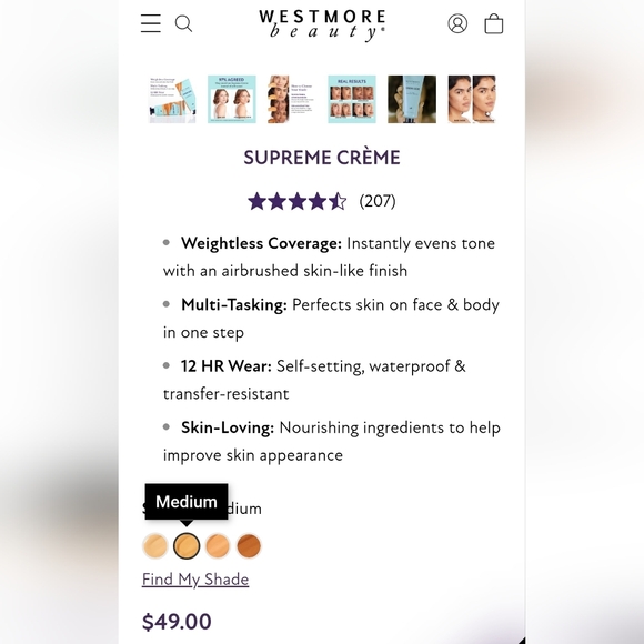 🆕 Westmore Beauty Supreme Creme MEDIUM - Picture 4 of 5